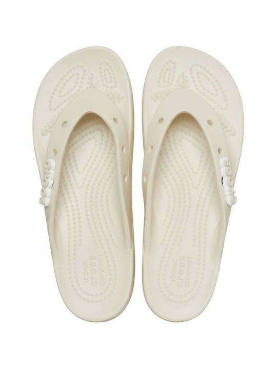 Crocs Women's Platform Flip Flops White