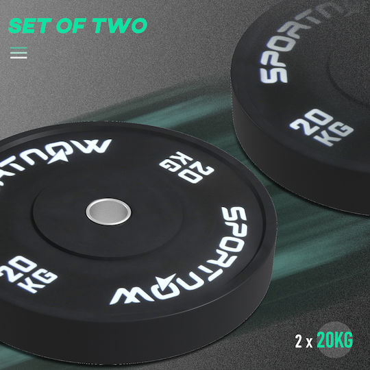 Sportnow Set Discuri De Tip Olimpic Cauciucate 2 x 20kg Φ50mm