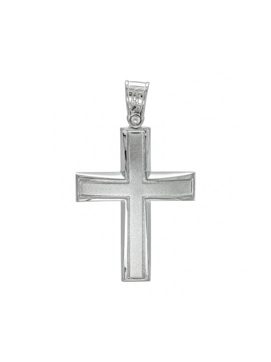 Kiriakos Gofas Men's White Gold Cross 14K with Chain