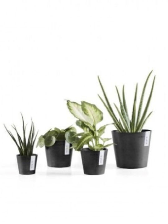 Ecopots Amsterdam Übertopf Schwarz 13x13x11.4εκ.