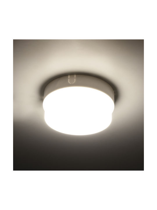 GloboStar Outdoor Ceiling Flush Mount with Integrated LED in White Color 61012