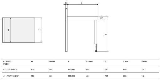 Klappbarer Tischmechanismus Just Atim 261-just