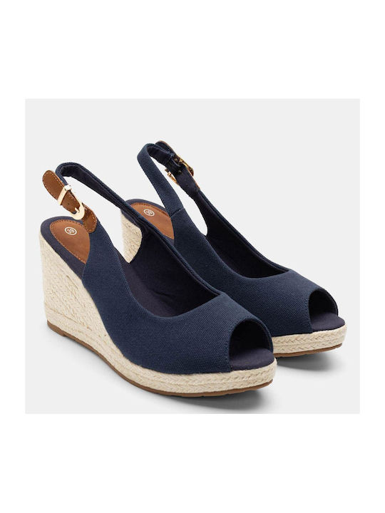 Soft Space Platforme dama în stil espadrile Albastru