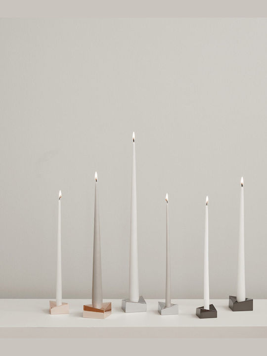 Stoff Nagel Candle Holder Metal in Silver Color 5.5x5.5x3.2cm 1pcs