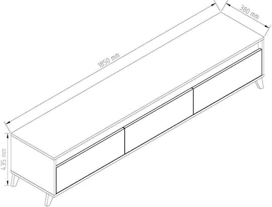 TV Stand Antracite M183xD38xH43cm