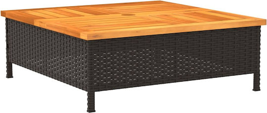 vidaXL Βάση Ομπρέλας Ξύλινη Μαύρο 70x70x25cm