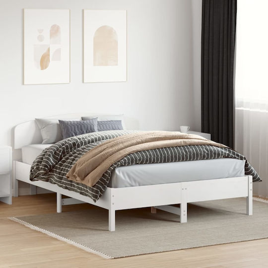 vidaXL Bed Headboard made of Wood White 165.5x3.5x81cm