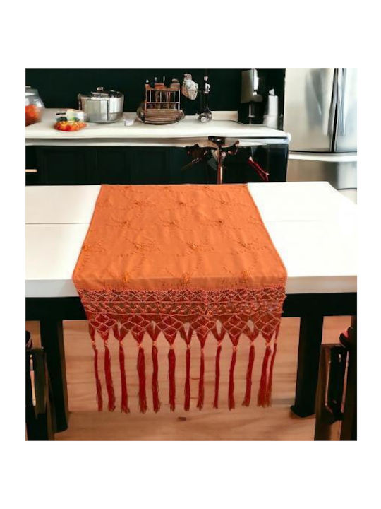 Linea Home Runner with Embroidery Jardin Orange 55x200cm