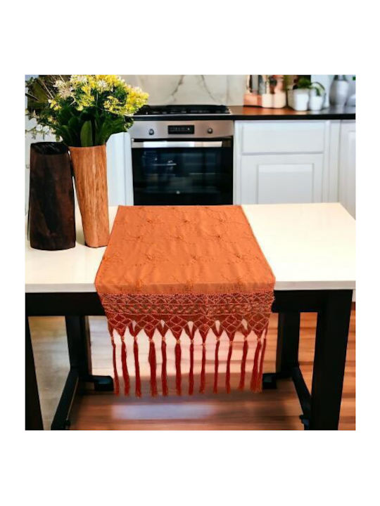 Linea Home Runner with Embroidery Jardin Orange 55x200cm