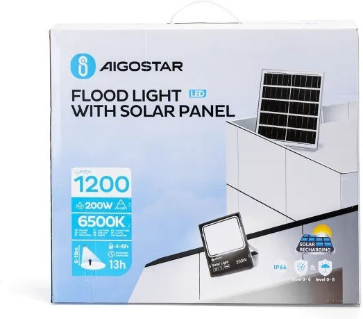 Aigostar Ηλιακός Προβολέας LED 200W Ψυχρό Λευκό 6500K