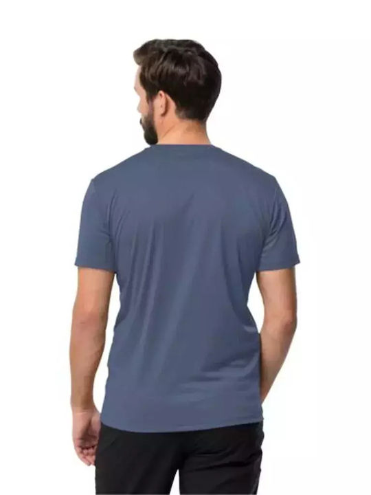 Jack Wolfskin Herren Sportliches Kurzarmshirt Blau