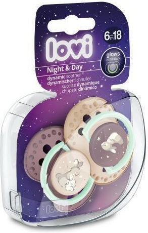 Lovi Baby Schnuller Silikon Nacht für 6-18 Monate 2Stück
