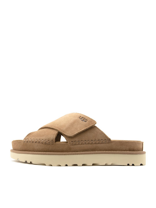 Goldenstar Γυναικεία Σανδάλια Flatforms Ταμπά
