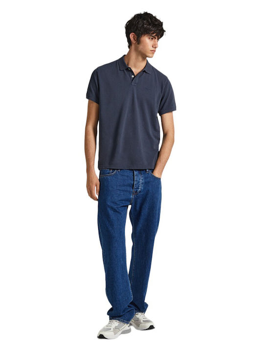 Polo Herrenbluse Kurzarm Blaue