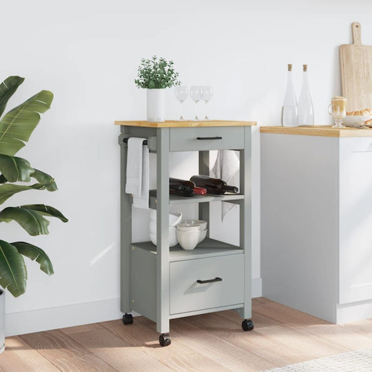 vidaXL Ραφιέρα Κουζίνας Ξύλινη 4 Θέσεων Γκρι 48x40x90cm