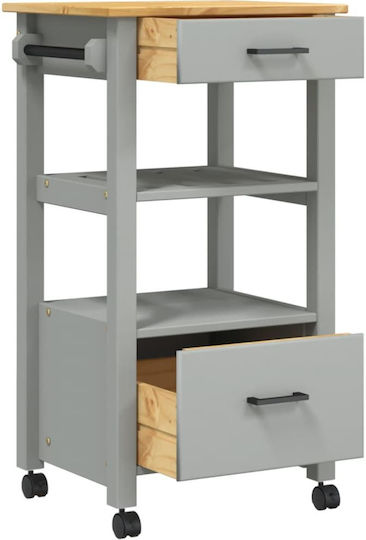 vidaXL Ραφιέρα Κουζίνας Ξύλινη 4 Θέσεων Γκρι 48x40x90cm