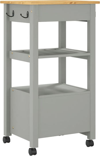 vidaXL Ραφιέρα Κουζίνας Ξύλινη 4 Θέσεων Γκρι 48x40x90cm