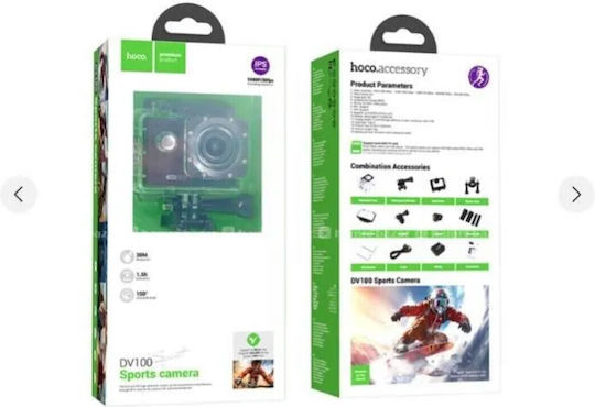 Hoco DV100 64GB Action Camera HD (720p) Υποβρύχια με Οθόνη 2" και Wi-Fi Μαύρη