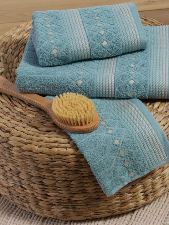 Nef-Nef Homeware Bath Towel Roman 70x140cm. Aqua Weight 500gr/m²