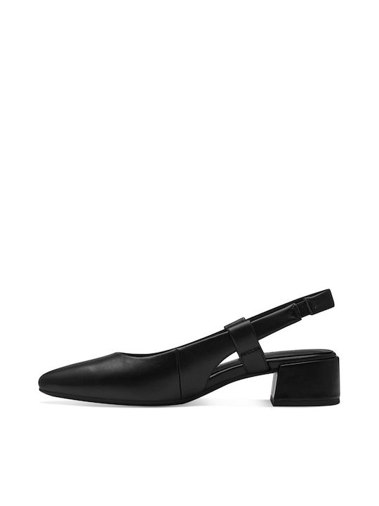 Marco Tozzi Synthetic Leather Black Heels with Strap