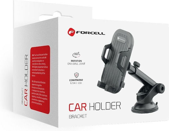 Forcell Suport Auto pentru Telefon cu cârlige reglabile Neagră
