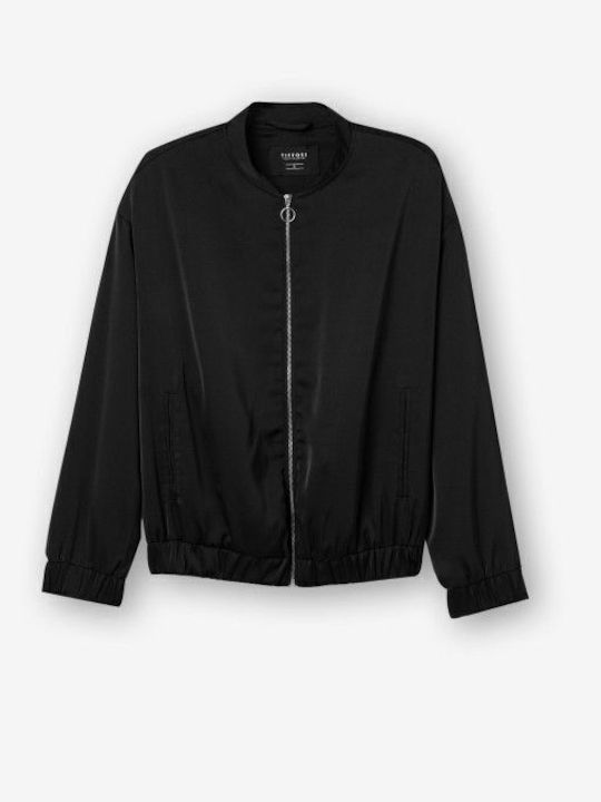 Κοντό Γυναικείο Bomber Jacket Μαύρο