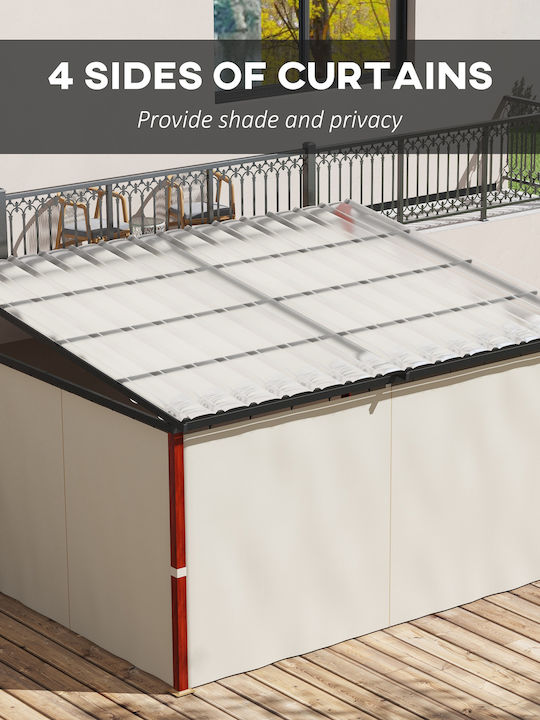 Outsunny Terrace Sideway Tent Beige 3.4x3cm