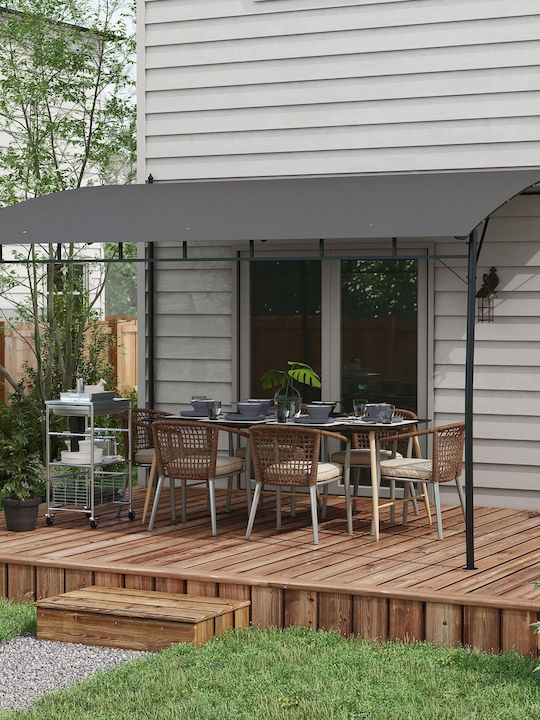 Outsunny Gazebo Garten Gray 4x2.92m