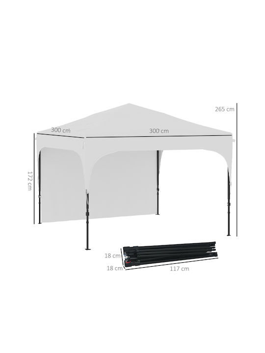 Outsunny Κιόσκι Κήπου Λευκό 3x3m