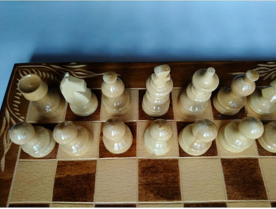 Magic Puzzle Box Handgefertigt Schach aus Holz mit Spielsteinen 32x32cm