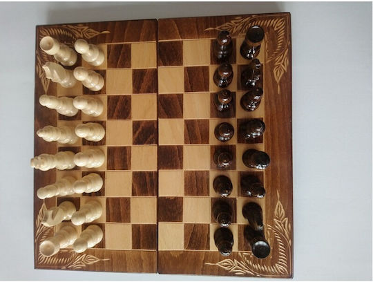 Magic Puzzle Box Handgefertigt Schach aus Holz mit Spielsteinen 38x38cm