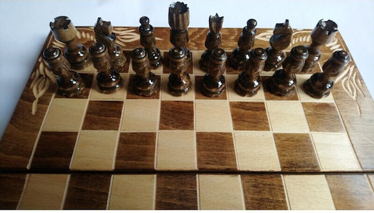 Magic Puzzle Box Handgefertigt Schach aus Holz mit Spielsteinen 25x25cm