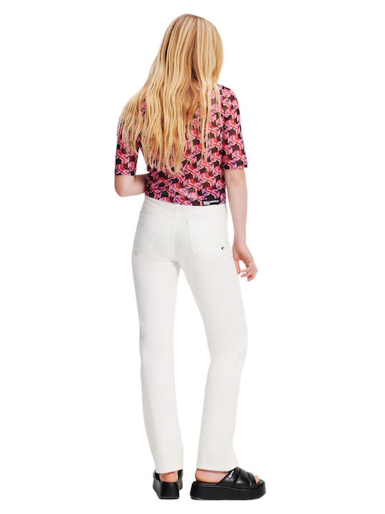 Karl Lagerfeld Women's Jean Trousers in Straight Line White