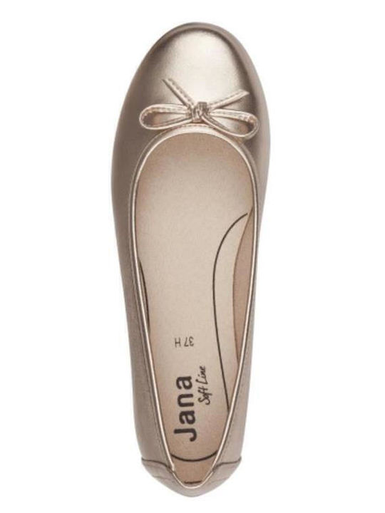 Synthetic Leather Ballerinas Gold