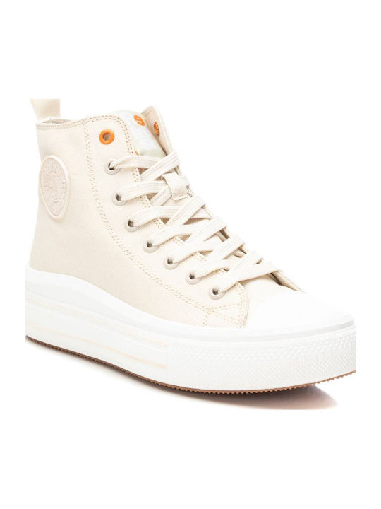 Γυναικεία Flatforms Μποτάκια Μπεζ