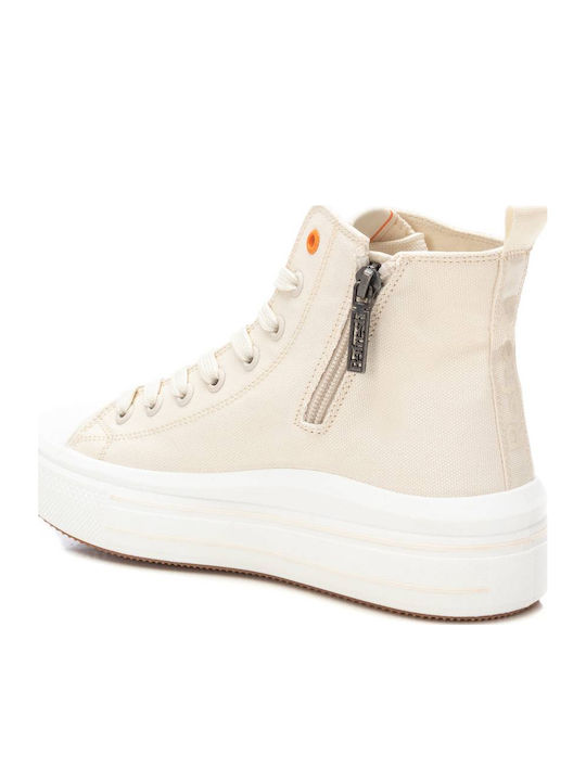 Γυναικεία Flatforms Μποτάκια Μπεζ