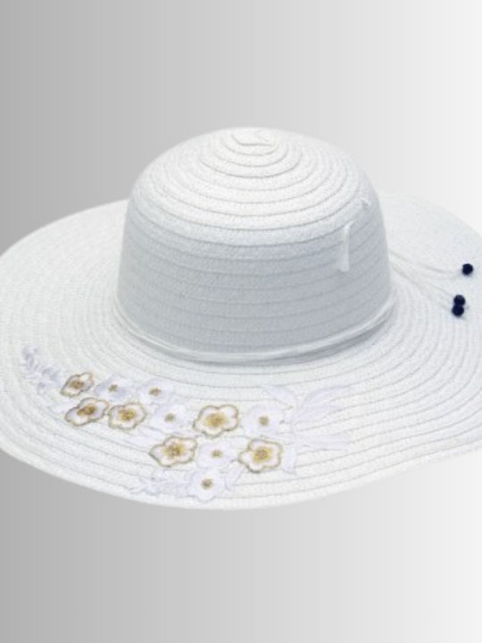 White straw hat with design 623 OEM