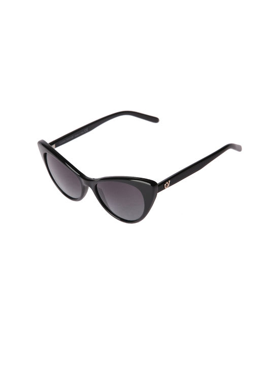 Gianni Venturi Women's Sunglasses with Black Plastic Frame and Black Gradient Lens GV362-01