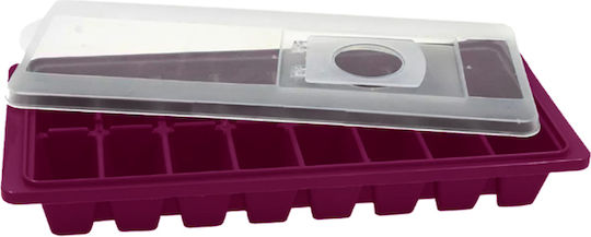 Sidirela Tavă pentru cuburi de gheață Rectangulare din plastic 16 compartimente cu capac Multicolor E-0146