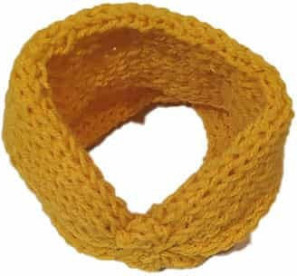 Unisex Headband Πλεκτό σε Κίτρινο χρώμα