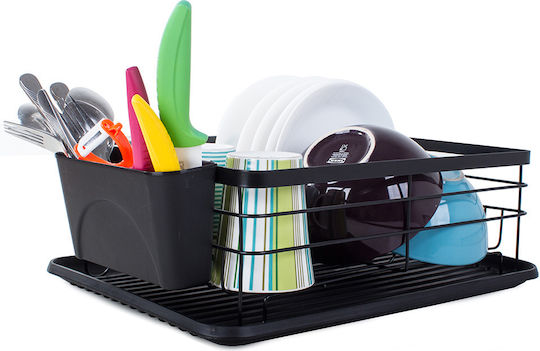 Metallic Black Sink Strainer 43x32x14cm