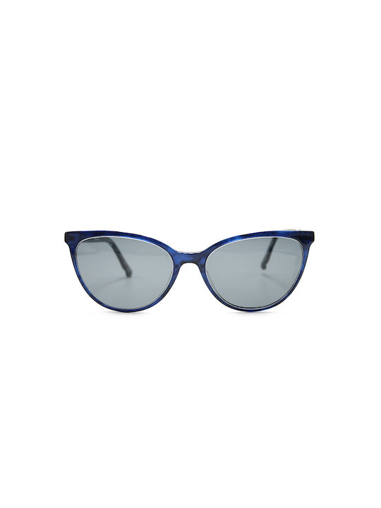 Leonidas Women's Sunglasses with Blue Plastic Frame and Gray Lens 94318-C3-0