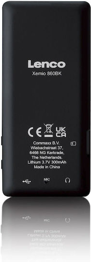 Lenco MP3 Player (4GB) with LCD Screen 1.8" Black XEMIO-860BK