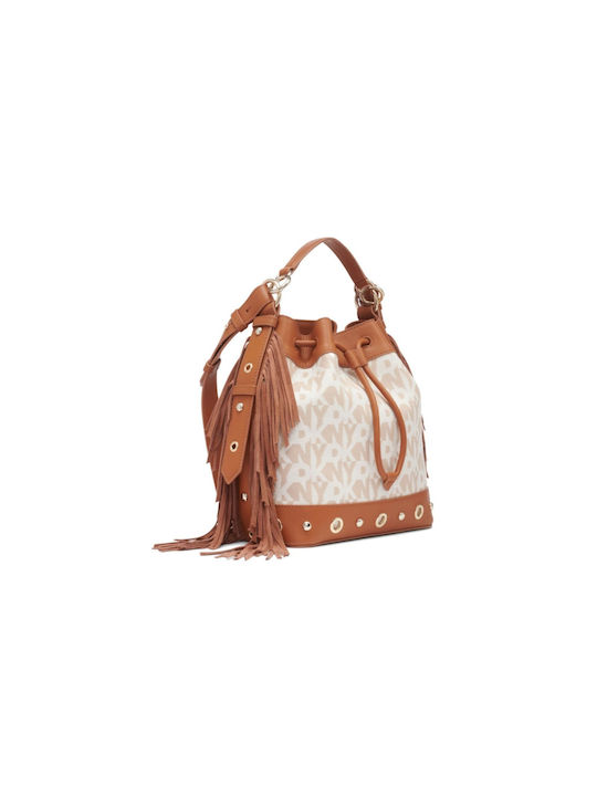 DKNY Md Bucket Damen Tasche Schulter Beige