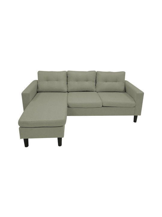 Maneli Ecke Sofa Sofa mit Umkehrbarer Winkel Stoff Gray / Beige 196x138cm