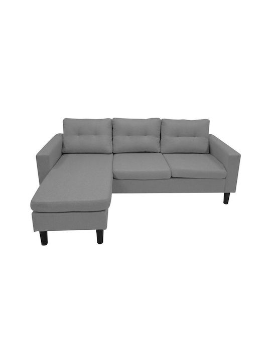 Maneli Ecke Sofa Sofa mit Umkehrbarer Winkel Stoff Charcoal 196x138cm