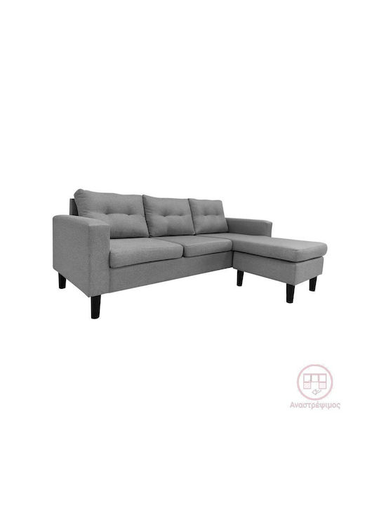 Maneli Corner Couch Bed with Reversible Angle Charcoal 196x138x82cm