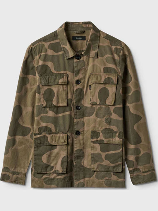 Long Sleeve Overshirt in Regular Fit Camo Multicolour