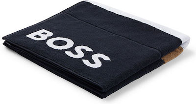 Hugo Boss Signature Black Cotton Beach Towel 90x160cm