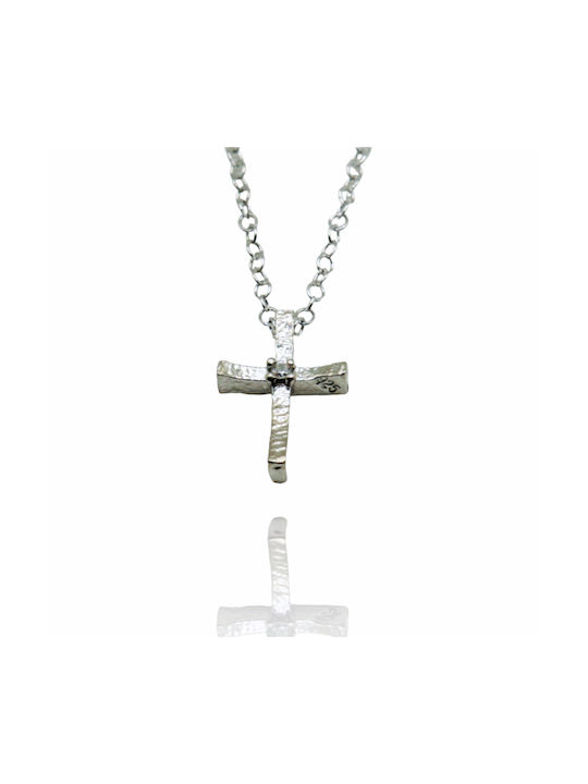 Damen Kreuz aus Silber mit Kette